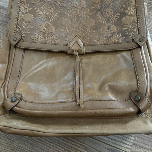 The Sak Travel Brown Embossed Leather Ventura Convertible Backpack Messenger Bag - Picture 4 of 14